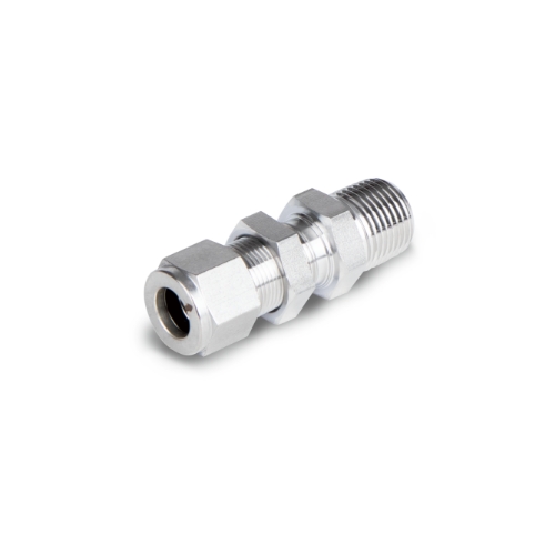 S-LOK Tube Fitting, Bulkhead Male Connector, Tube O.D 1/4in x 1/8in Male NPT