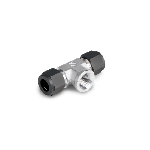 S-LOK Single Ferrule Tube Fitting, Female Branch Tee, Tube O.D 1/8in x Tube O.D 1/8in x 1/8in Male NPT