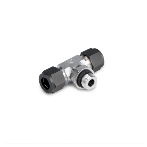 S-LOK Single Ferrule Tube Fitting, Positionable SAE Male Branch Tee, Tube O.D 1/4in x 7/16-20 Male SAE Thread