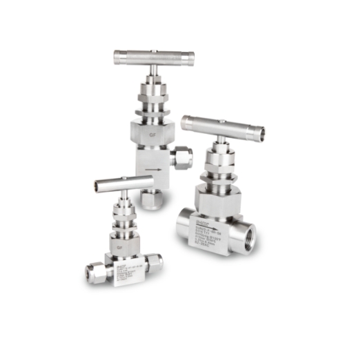 SUNV60 Series, Union Bonnet Needle Valve, Angle Type, Vee Tip, Bar Handle , Tube O.D 12mm